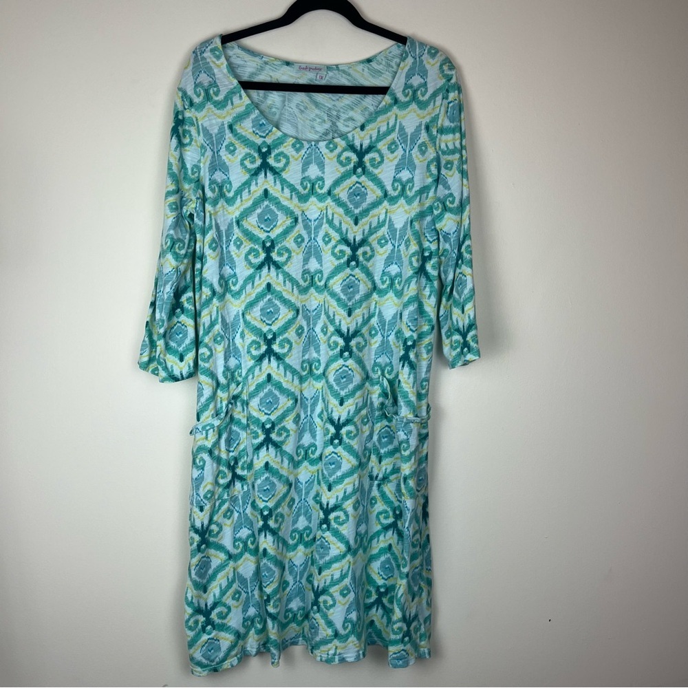 FRESH PRODUCE Ikat Print Cotton Comfort Dress 1X